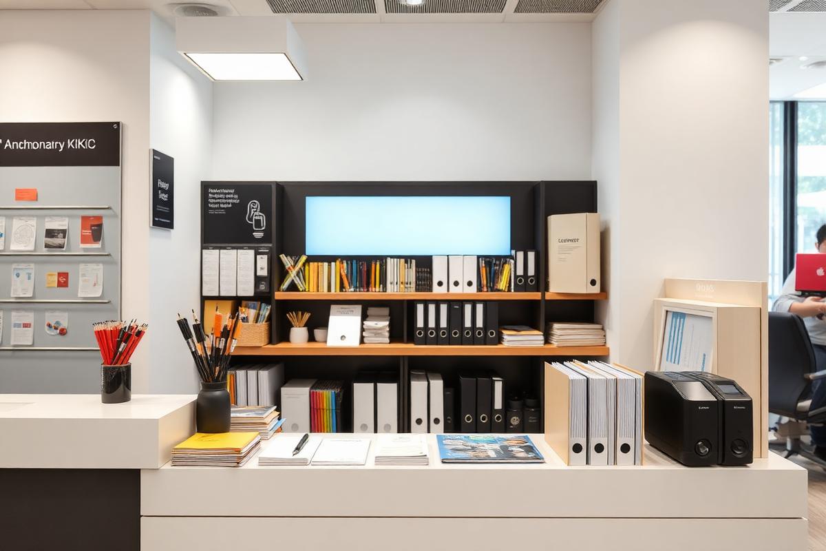 Stationery kiosk retail counter