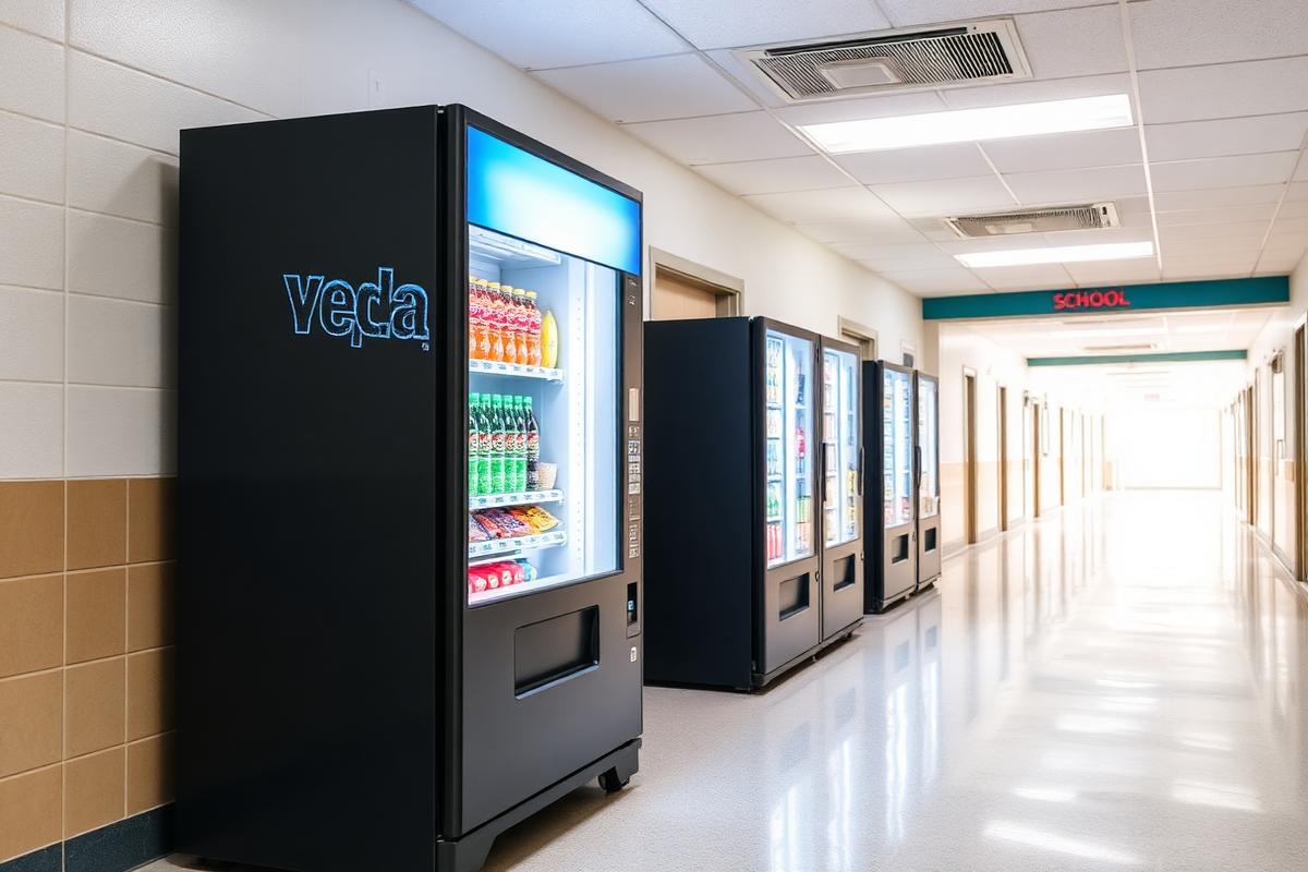 Vending machines in a school corridor